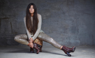 a woman posing