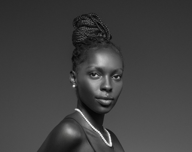 black thin woman